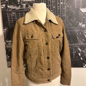 Borg collar cortoroy. Trucker jacket brown